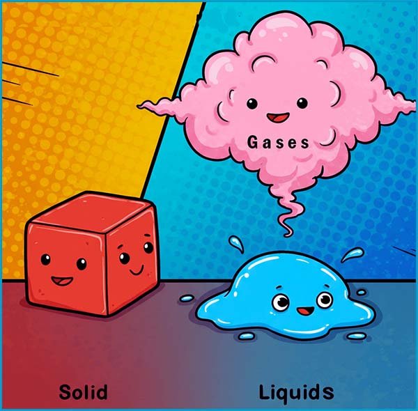 Image showing the three states of matter.
